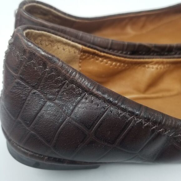 Lucky Brand Brown Faux Alligator Print Ballerina Flats. Size 8.5 M. - Picture 13 of 14
